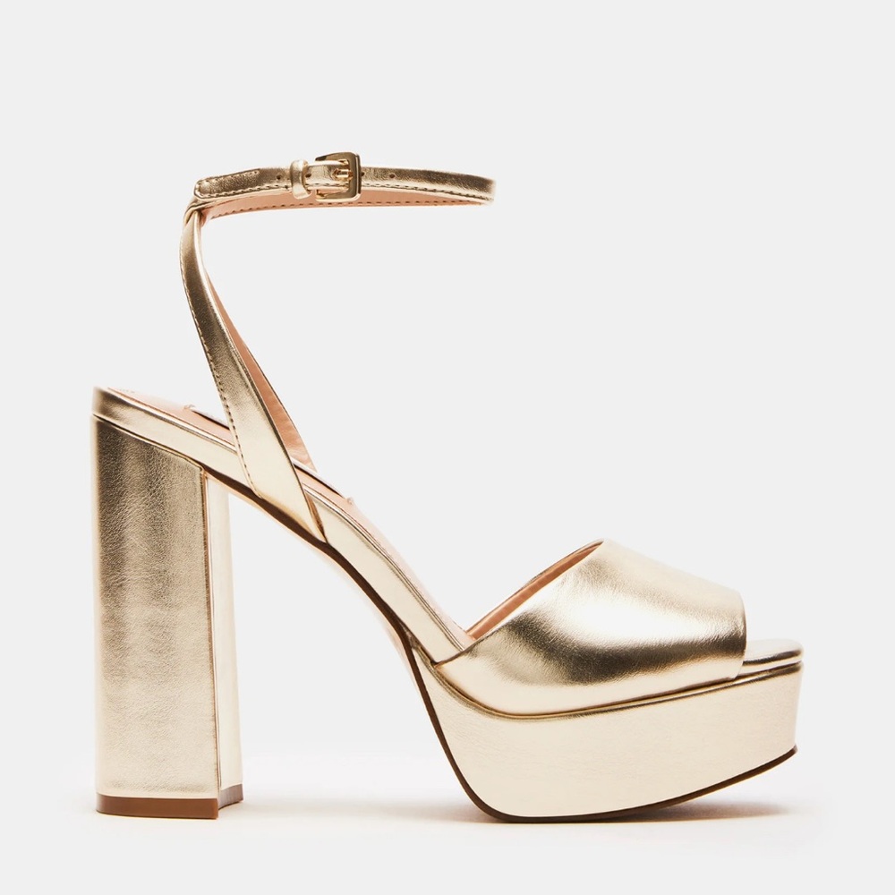 Steve Madden Gold Platform Heels
